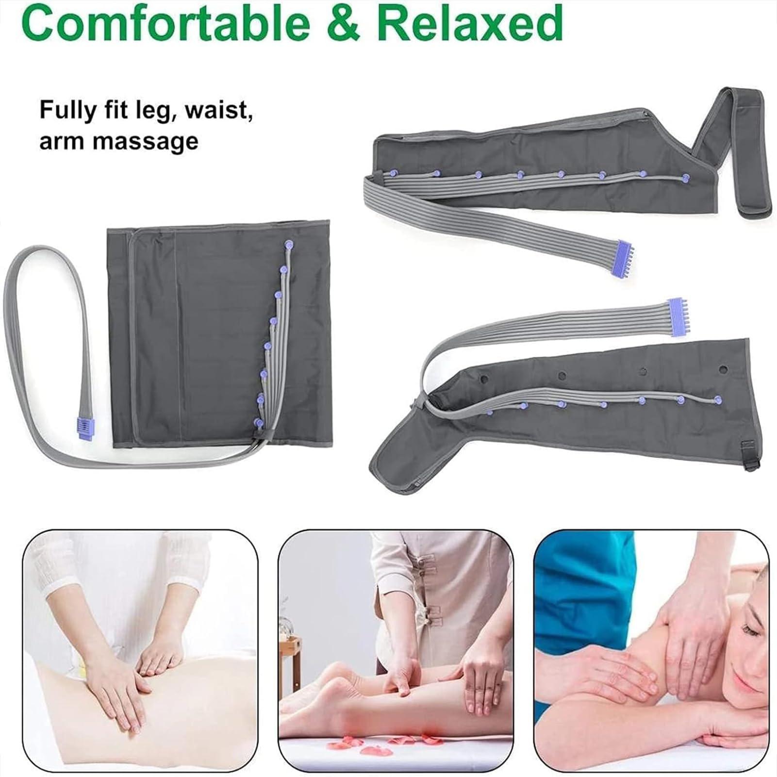 Dremdo Dremdo Air Compression Leg Foot Massager, Pneumatic Arm Waist Wrap Pressure Machine for Circulation Arm Leg Waist Wraps Foot Ankles Calf Massage Machine Pain Relax,Gray,I