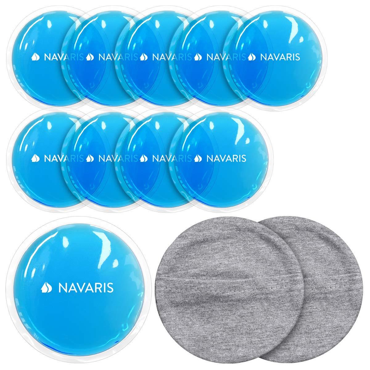 Navaris Navaris Round Gel Ice Pack Set - Set of 10 Small Reusable Gel Ice Packs for Hot/Cold Use