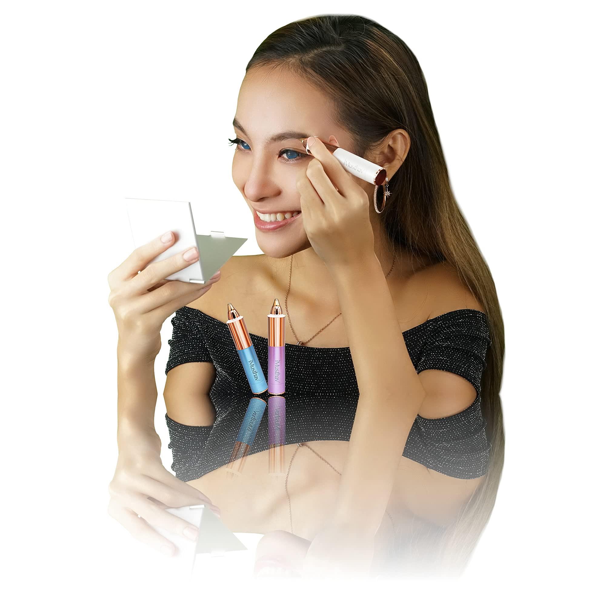 iMusthav iMusthav Mini Portable Eyebrow Removal Trimmer for Women, Eyebrow Epilator Pen, 18K gold-plated hypoallergenic precision pencil-tip. 360 LED light for Instant and Painless Hair Removal.