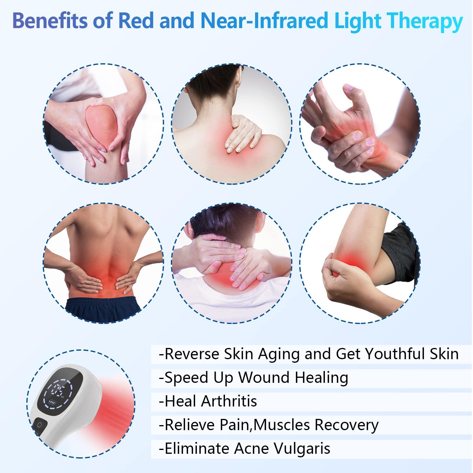 iKeener iKeener Handheld Red Light Therapy Device,(4x808nm +12 X 650nm) Cold Laser Human/Vet Therapy Device for Muscle Reliever,Knee,Shoulder,Back.Infrared Light Therapy Pain Relief Device,with Free Goggles