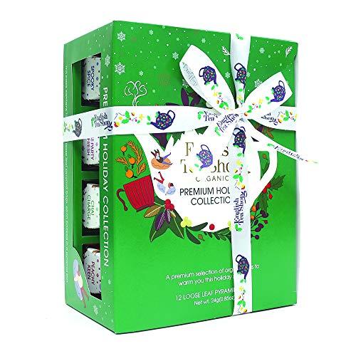 English Tea Shop English Tea Shop Organic Holiday Green Prism - 12 Pyramid Tea Bags - 4 Different Flavours., 24 g