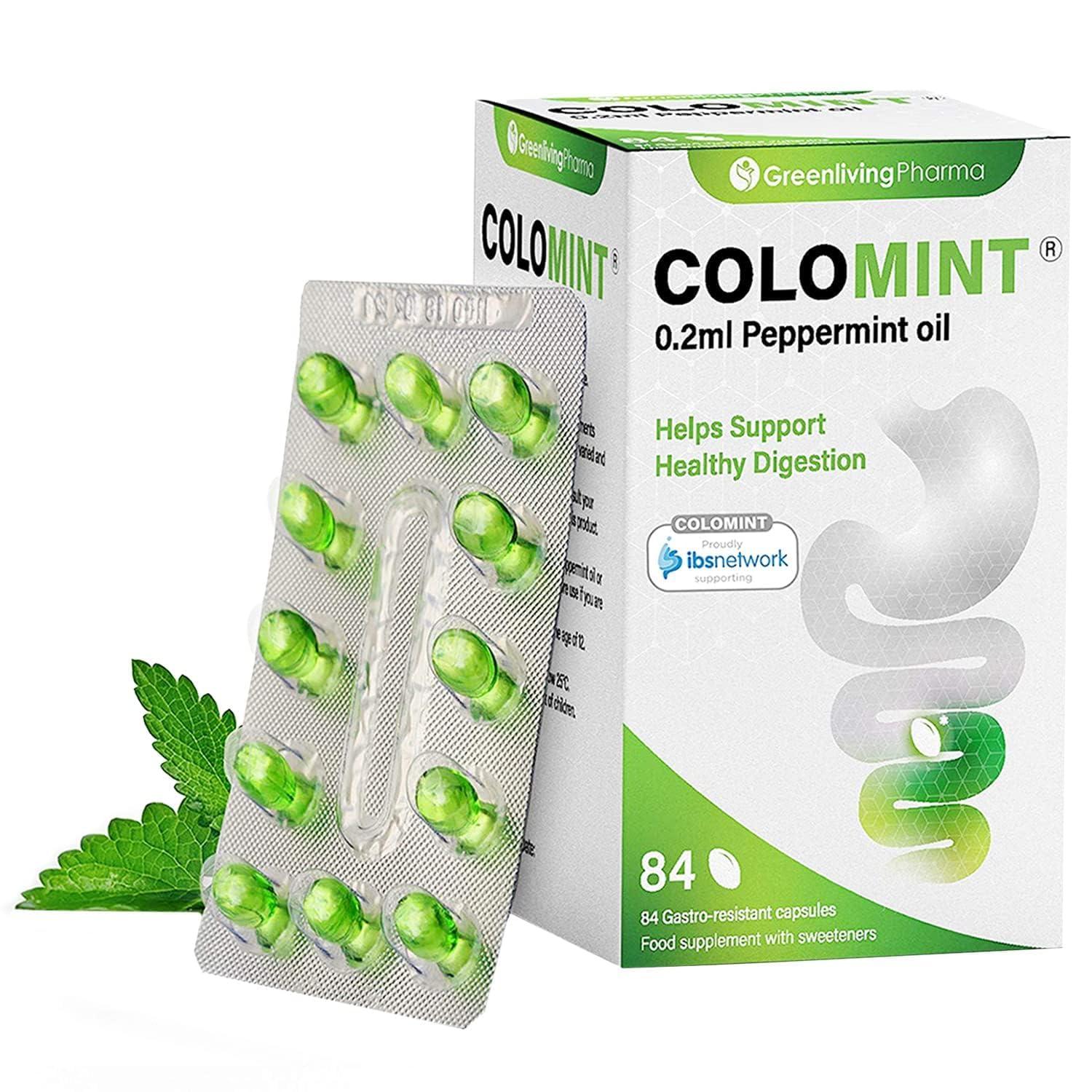 COLOMINT Colomint Peppermint Oil Capsules - for IBS Relief, Bloating, Tummy Pain and Healthy Digestion - 84 Gastro-Resistant Capsules (0.2ml Each), Natural Soothing Mint, Sealed in Hygienic Blister Strips