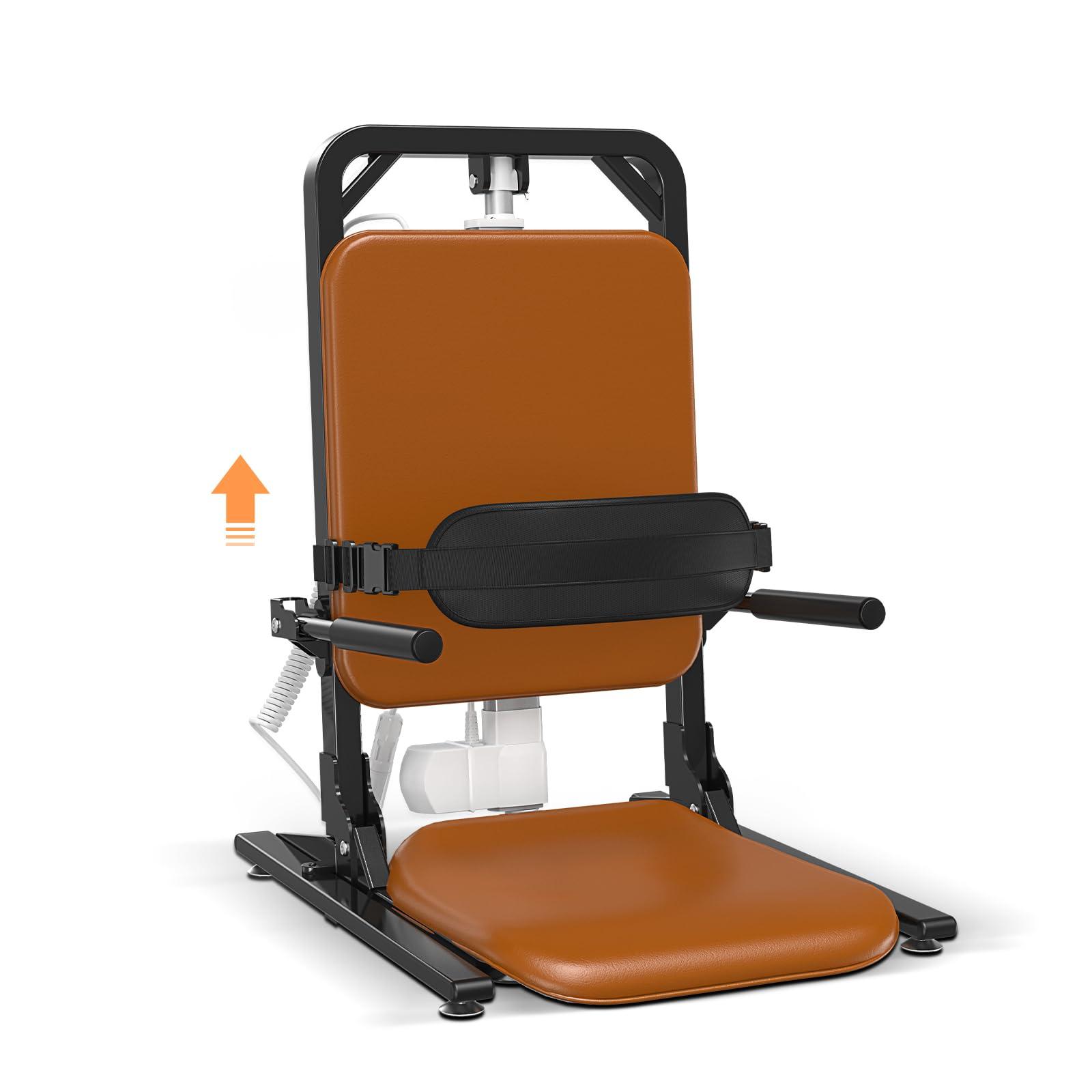 MAIDeSITe MAIDeSITe Electric Floor Lift Chair, Lift Elderly from Floor, Foldable, Orange, Modern Style, 440 LBS Weight Limit, FSA HSA Eligible, AX05