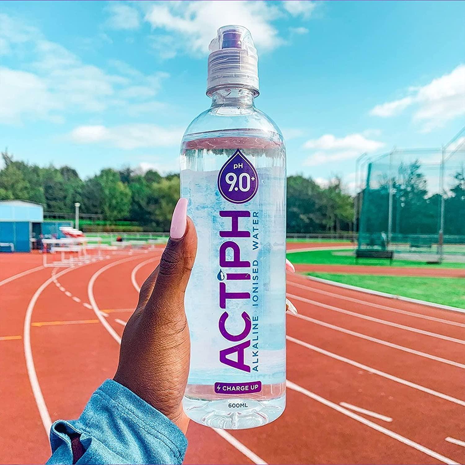 London Luxury Alkaline Ionized Spring Water pH9+ (12x 600ml) Purified with Electrolytes Clean and Smooth Taste ACTIPH Water(12x 600ml)