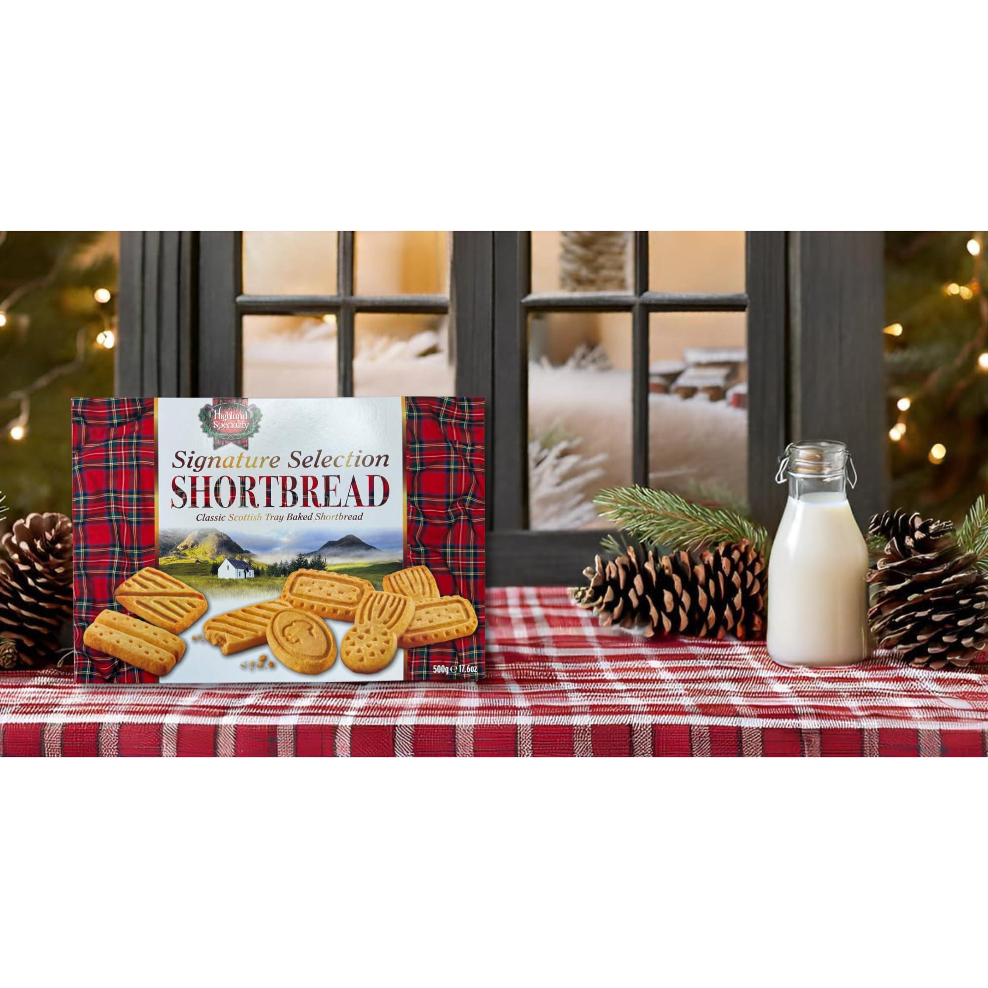Funtasy Gifts Highland Speciality Signature Shortbread Selection 500g - Luxury Scottish Shortbread - Traditional Christmas Biscuit Gift - Product of Scotland