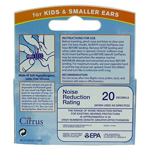 EarPlanes EarPlanes Original Earplugs for Children/Smaller Ears, Pressure Filtering Protection for Airplane Travel (1 Pair)