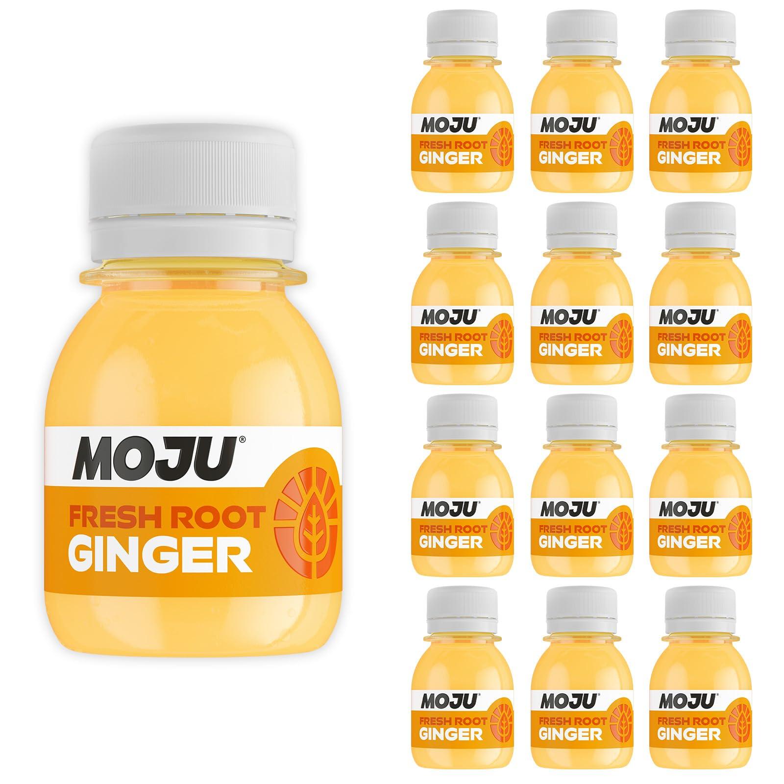 MOJU MOJU Ginger Shots (12x60ml) | Immune Support,Energy Booster, Natural Ingredients, No Added Sugars or Sweeteners, Vegan