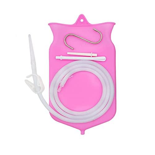 Telismei Enema Bag Kit BPA Free, Enema Bag Kit for Colon Cleansing, Non-Toxic Silicone Enema Bag Kit, Home Enema Colonic Irrigation Kit Bag, Reusable Enema Bag Kit,Detox Enemas, Douche(2L)