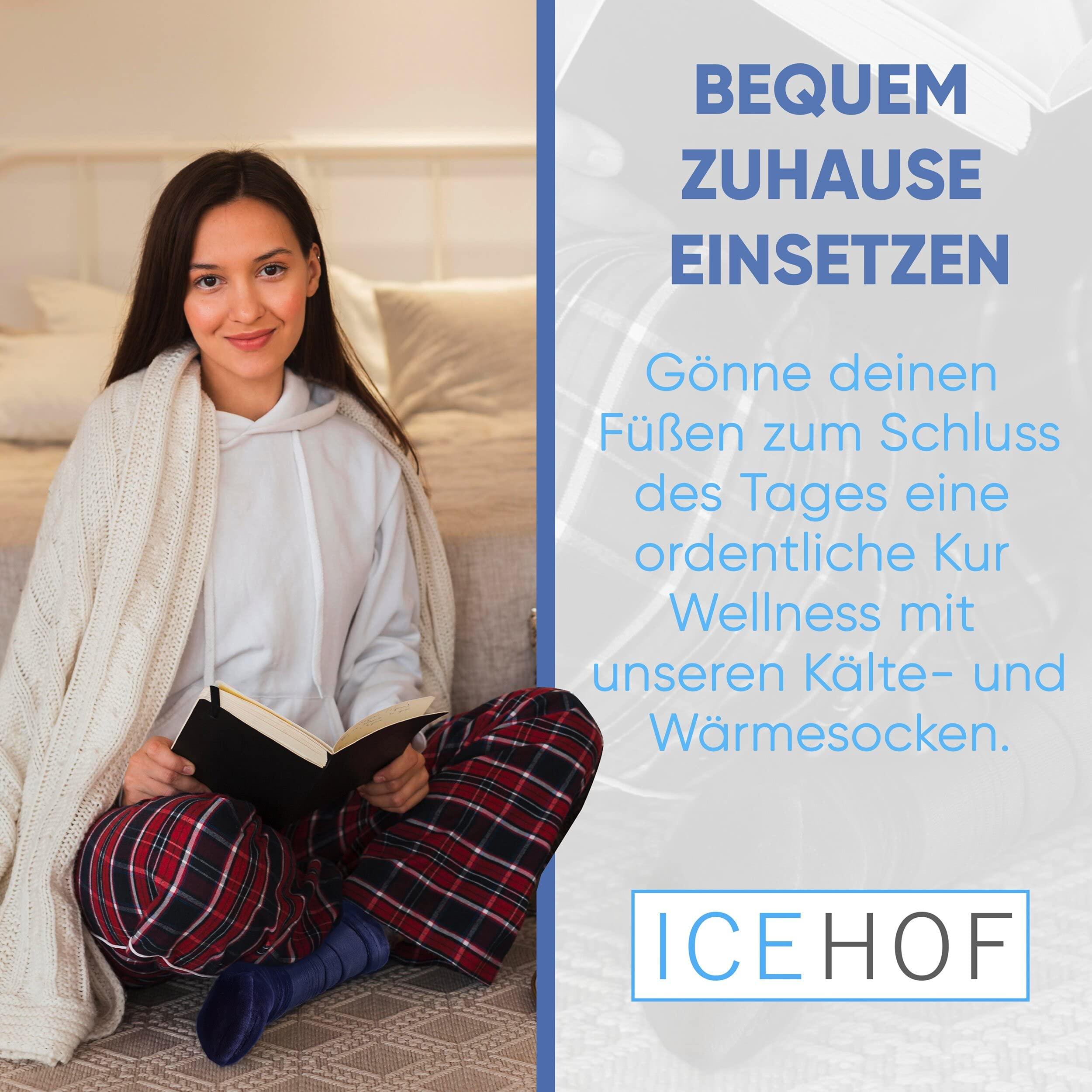 ICEHOF ICEHOF Cooling Socks with 4 Ice Packs - Gentle Fabric / 1 Pair with Cooling Pads Gel Cold Therapy for Feet Toes for Chemo Therapy Rheumatism Cold Socks Chemo - Size S