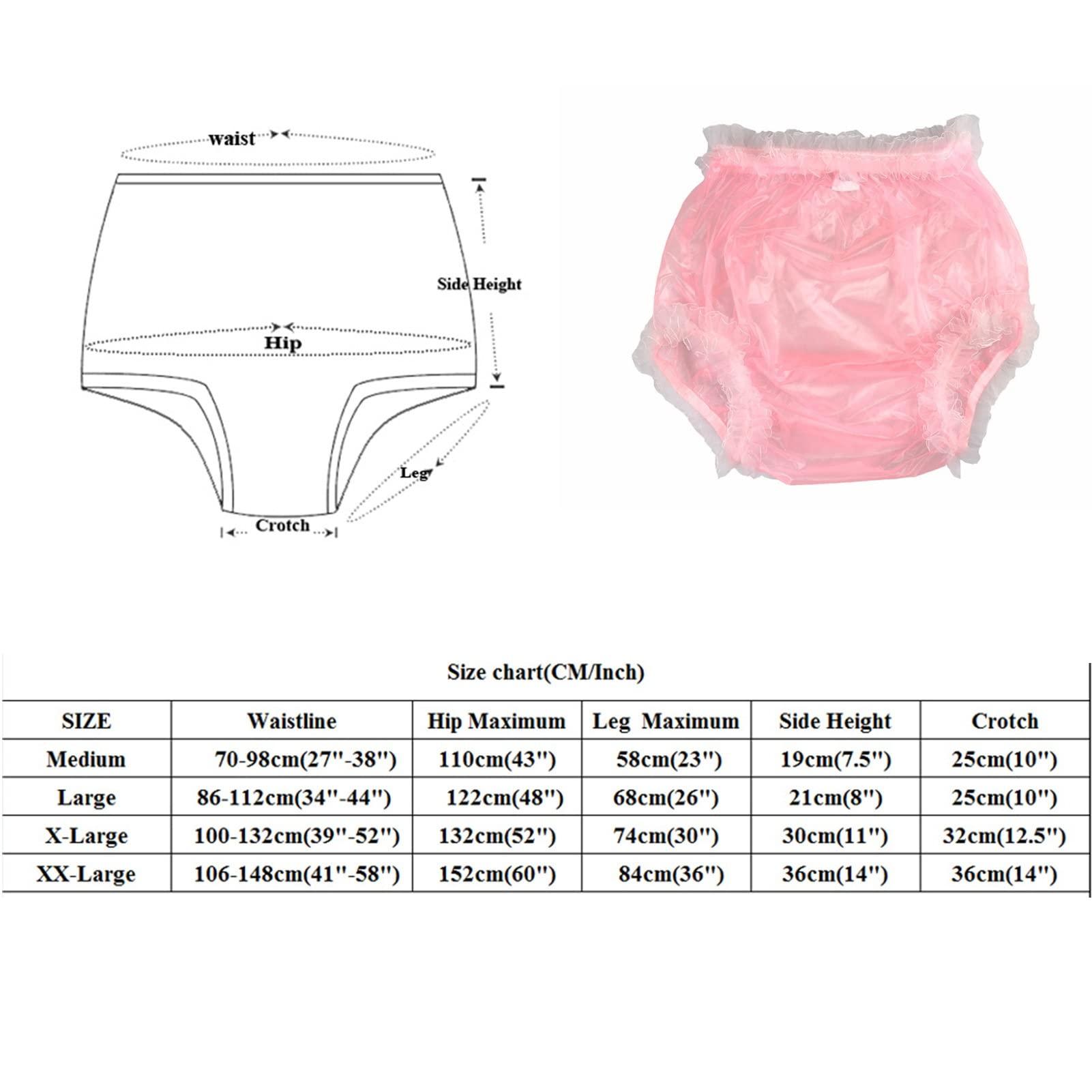 Swing Penguin Swing Penguin Adult M- XXL Incontinence Underwear, Washable Diapers For Women Men Pull-on Plastic Pants (Size : Large)