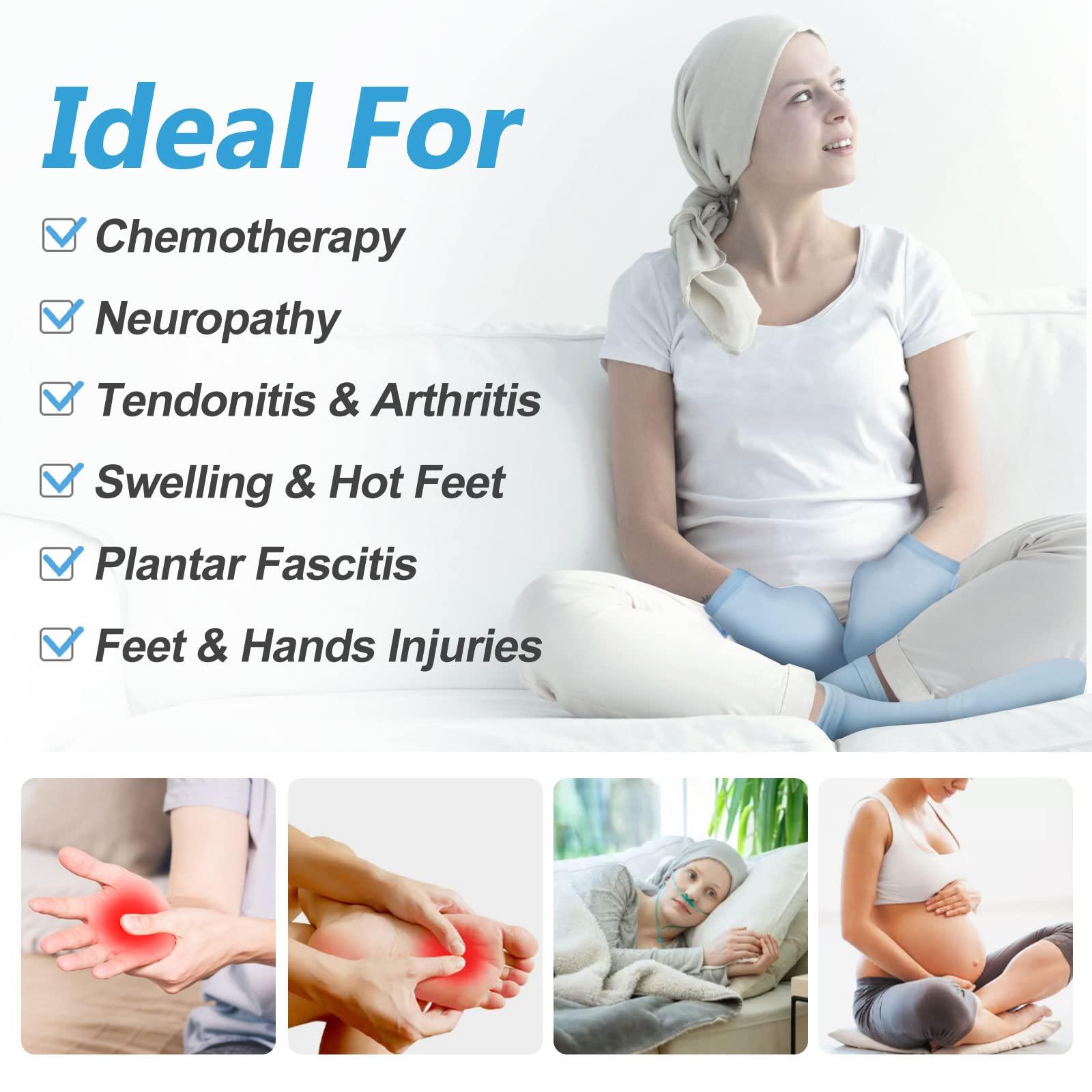 RelaxCoo RelaxCoo Chemo Cold Therapy Socks & Hand Ice Pack Gloves for Chemotherapy Neuropathy, Chemo Care Package for Women and Men, Plantar Fasciitis, Carpal Tunnel, Arthritis Hand Feet Pain Relief, S/M