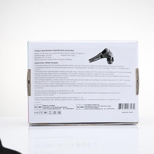 AFDEAL AFDEAL Heated Shoulder Wrap Brace Support with Vibration, Heating Electric Shoulder Wrap with Massage, 3 Modes Cordless Shoulder Pad for Men and Women, Fits for Left or Right Shoulder, Black