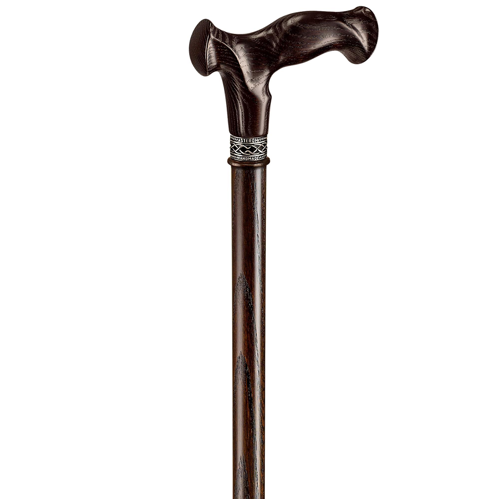 Asterom Asterom Walking Cane - Handcrafted, Ergonomic, Wooden - Canes for Men & Women, Cool Walking Sticks for Seniors (Walnut, 35 Inches)