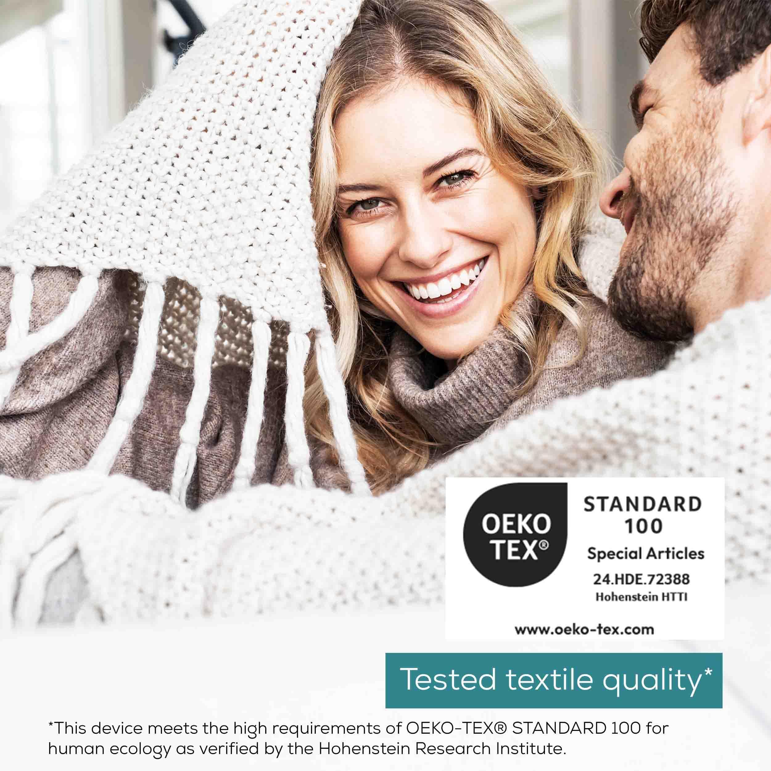 Beurer Beurer HK123 Green Planet Heating Pad, Made in Europe, Top and Bottom Made from 100% Recycled Material, Cuddly Soft, 60 x 30 cm, 6 Temperature Levels and Automatic Shut-Off, Machine Washable, Grey