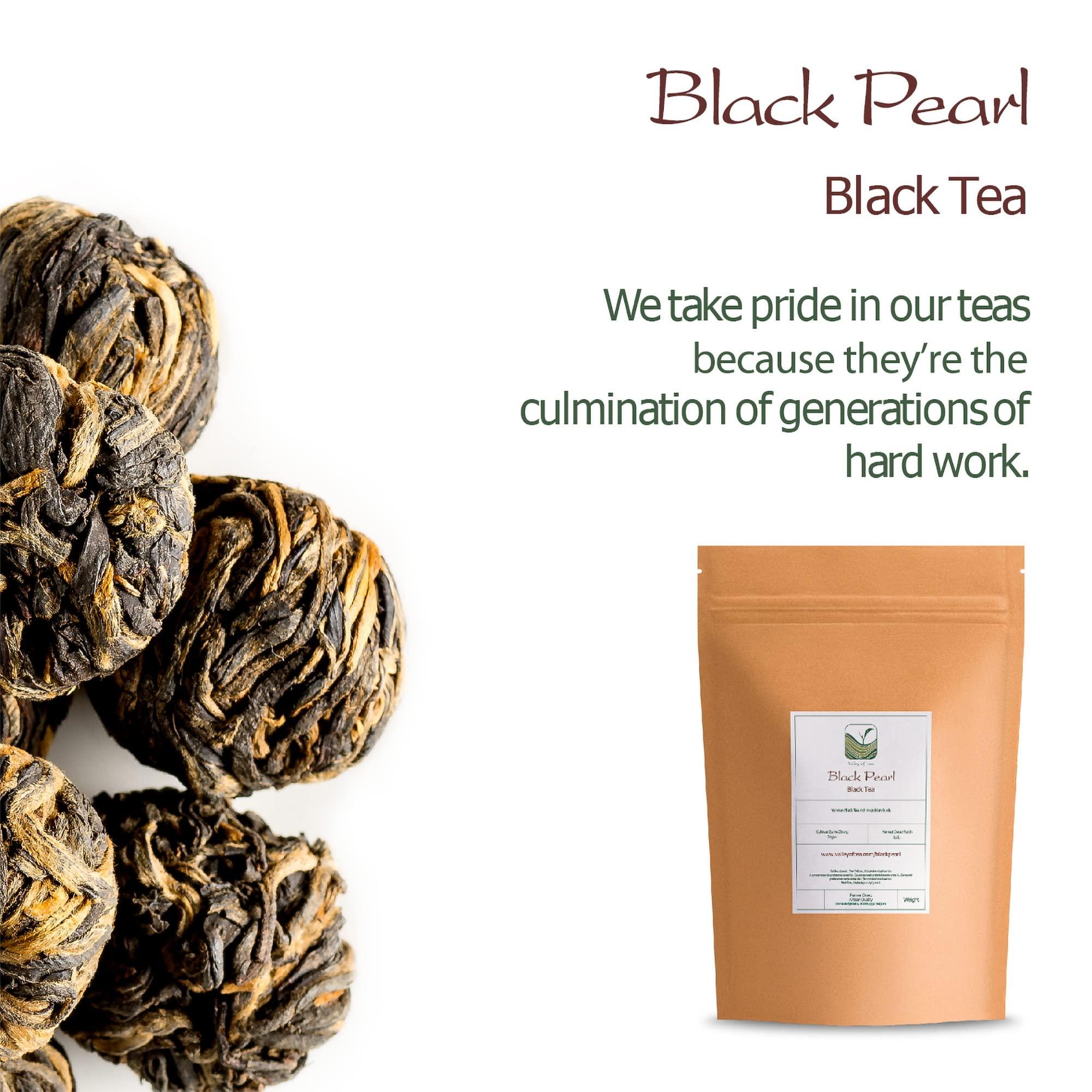Valley of Tea Yunnan Black Dragon Pearls Tea - Strong and Malty Pearl - Golden Special Grade 100g