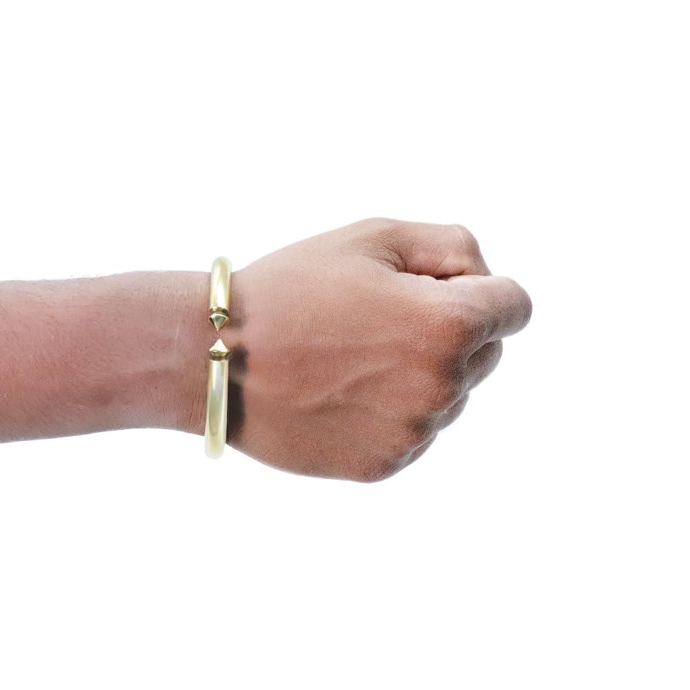 CHAKRADHARI CHAKRADHARI PURE BRASS KADA FOR MENS with Ayurvedic Energies, Brass, no gemstone