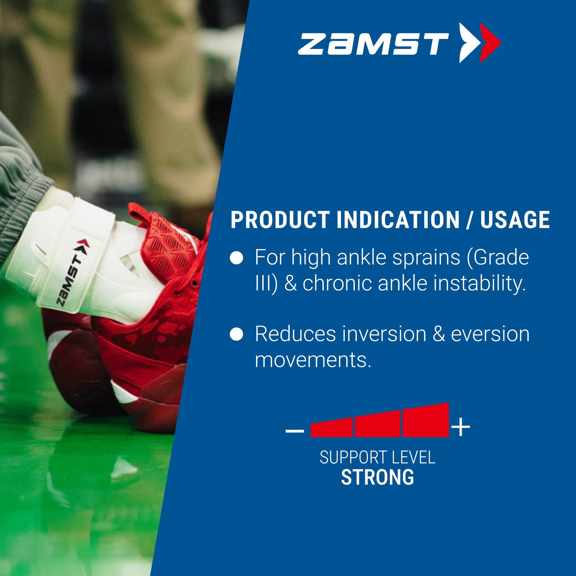 Zamst Zamst A2-DX White Ankle Brace for Sports - Breathable Sports Ankle Support for Men and Women with Guard Stabilisers for High-Grade Ankle Sprain - Left, XLarge
