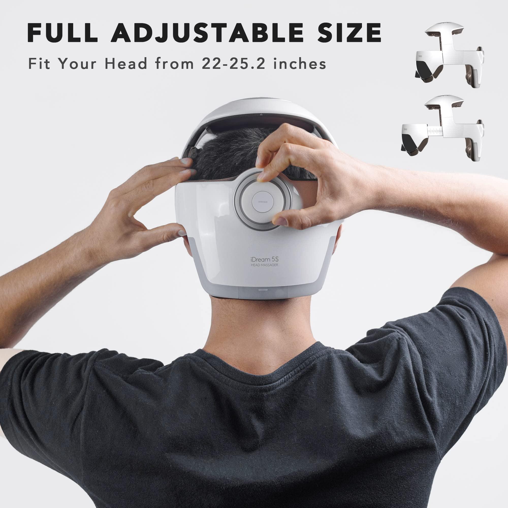breo Breo iDream5s Electric Head Massager, Eye & Neck Massage Helmet with Heat, Kneading, Air Compression, APP Control Scratcher for Headache, Stress Relief, Deep Sleeping