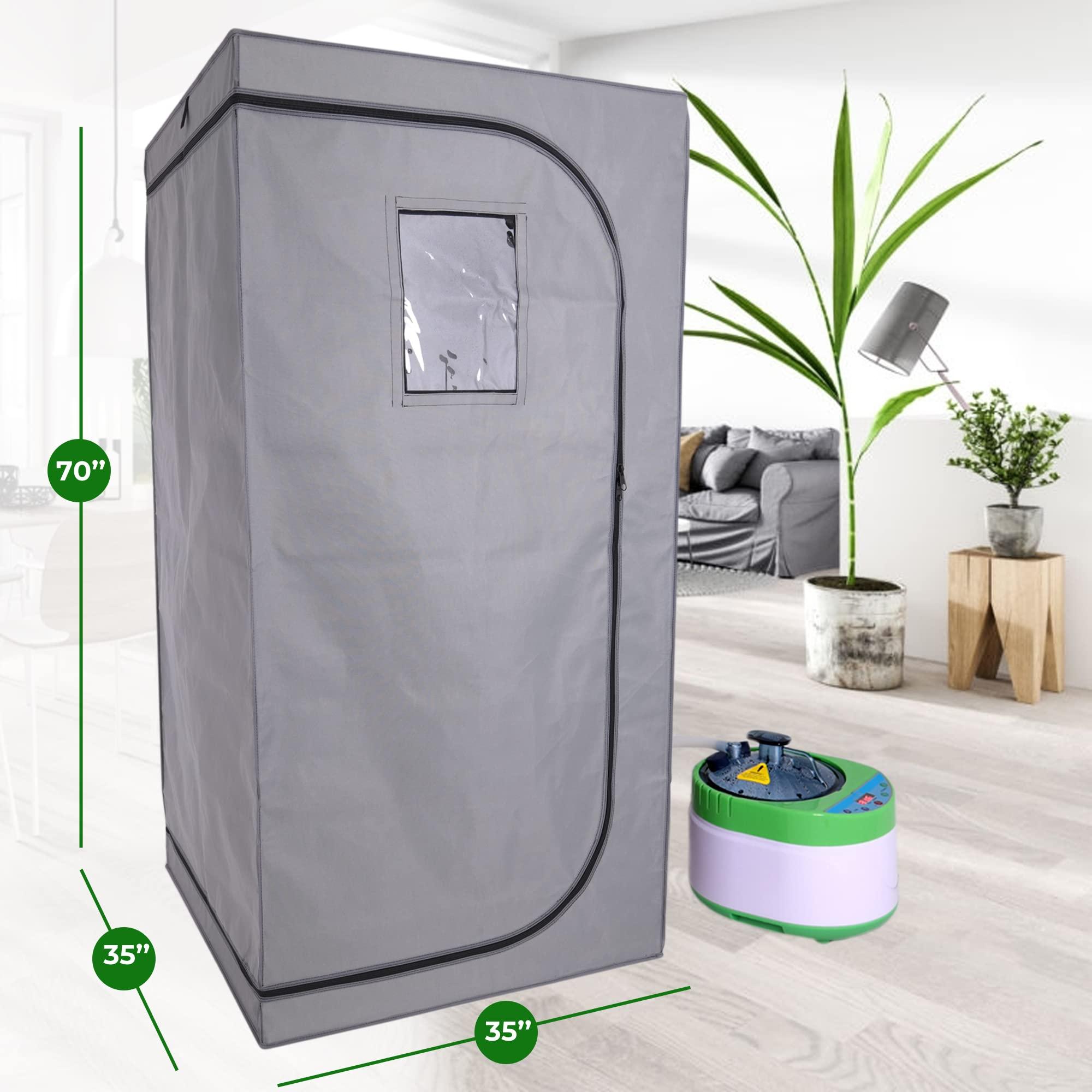 SereneLife SereneLife Portable Sauna, Full Size Infrared Home Spa, indoor sauna tent, steam room, home sauna tent, steam sauna tent, One Person Sauna box for home, with Free Heating Foot Pad and Portable Chair