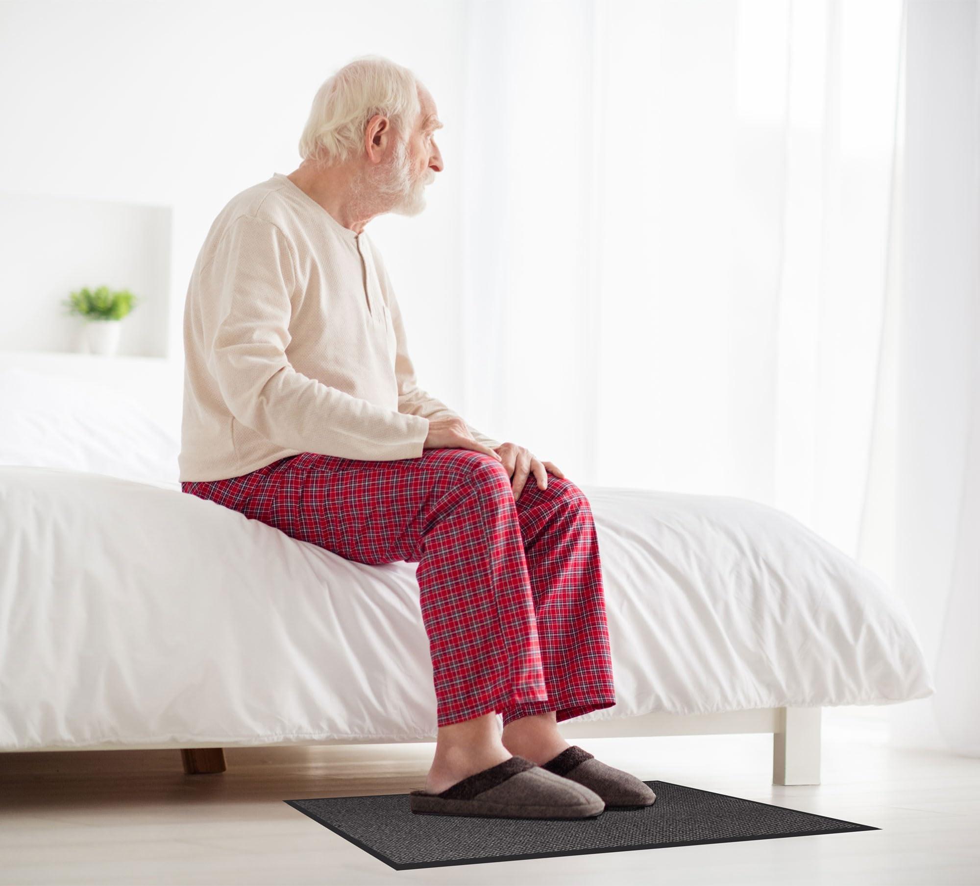 Mat-On-Guard Floor Sensor Pressure MAT Alarm System Mat On Guard IP100CM Single EXIT with Cover MATS for The Elderly and Dementia Care with Portable Receivers. Wireless with Cover Mats (Blue)