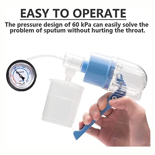 MJZYP Manual Suction Pump, Manual Sputum Suction Device with 2 Pumps, Hand Held Portable Help Mucus Pump, Obstructive Non-Sputum Oxygen Tube for Elderly
