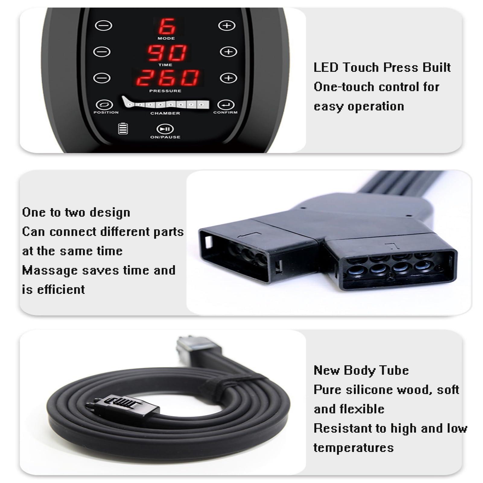 Dremdo Dremdo Electric Leg Air Compression Massager,Foot Massage Machine Portable, 6 Modeslymphatic Massage Machines with 8 Air Cushions,Black