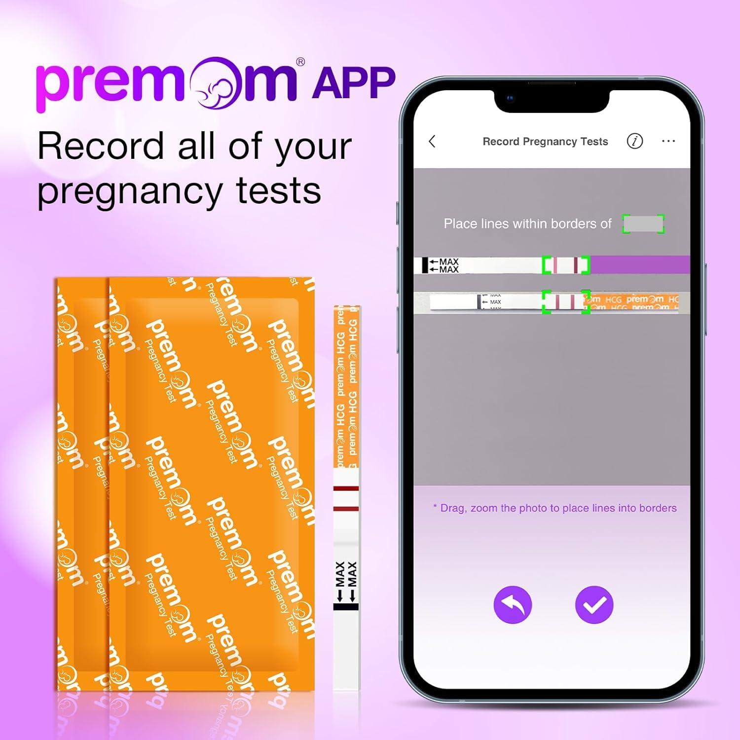 Premom Premom Early Detection Pregnancy Test: 20 Pregnancy Test Strips 10mIU/ml Sensitive Ultra Early Home Fertility Test, Powered by Premom Ovulation Predictor