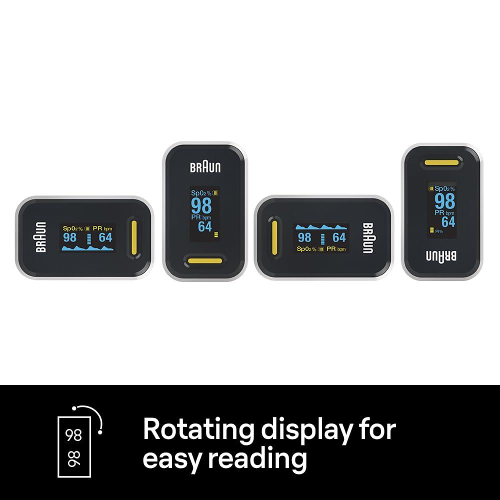 Braun Braun Pulse Oximeter 1 - Accurate Blood Oxygen Finger Monitor - Clinically Validated - Easy-to-use at Home - For COPD, Pneumonia, Sleep Apnea Sufferers - Great for Athletes- YK-81CEU