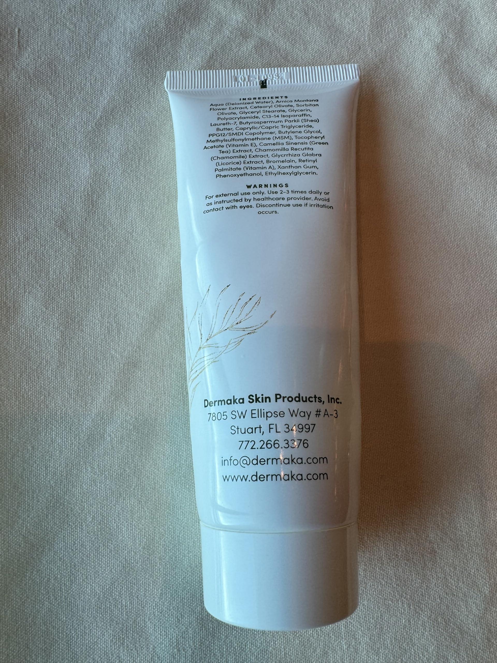 Dermaka Dermaka All Natural Face Cream for Scar Removal - Plant-Based with Vitamins K and C, 2 oz. - Extra Strength Bruise Cream - Moisturizing Lotion for Varicose Veins and Post Surgical Scar Treatment