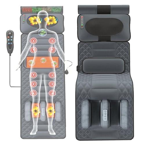 FreshCart Basics Massage Chair Back Pad,Massage Mat Full Body Back Massagers with Heat 20 Heads Vibrating Massage Mattress Pad, Electric Heated for Back Lumbar Leg Relief