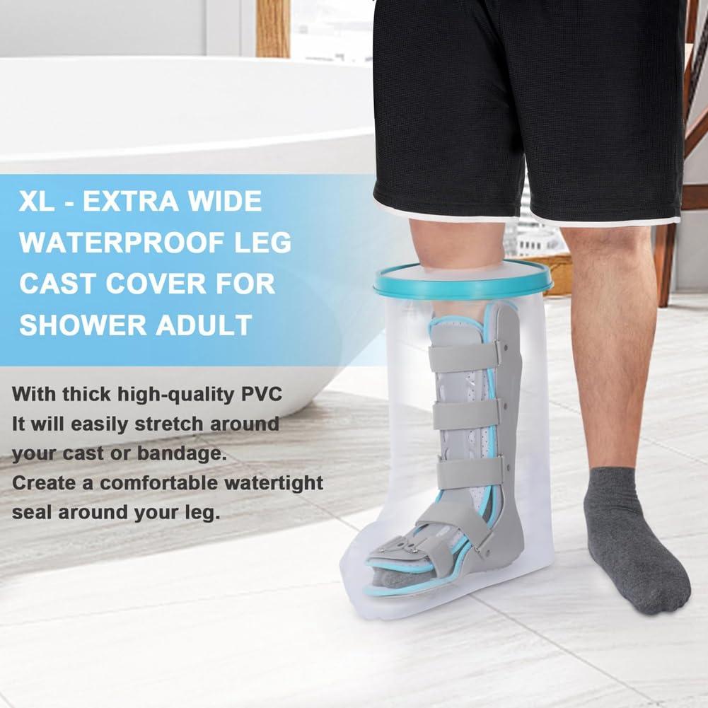 ZOMTTAR ZOMTTAR 1 Piece Waterproof Leg Cast Cover for Shower Adult Reusable Shower Boot Cover Watertight Foot Protector for Leg Foot Ankle