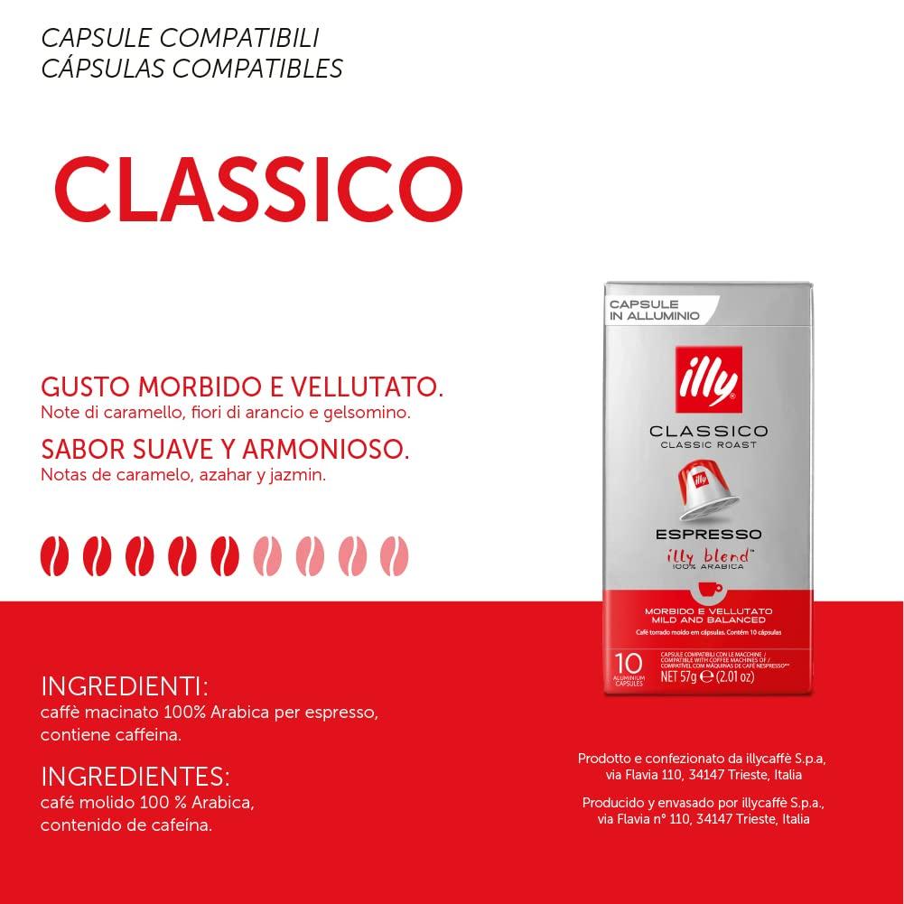 illy illy Coffee Nespresso Compatible Capsules, Classico, Aluminium Coffee Capsules, Bulk Pack of 100