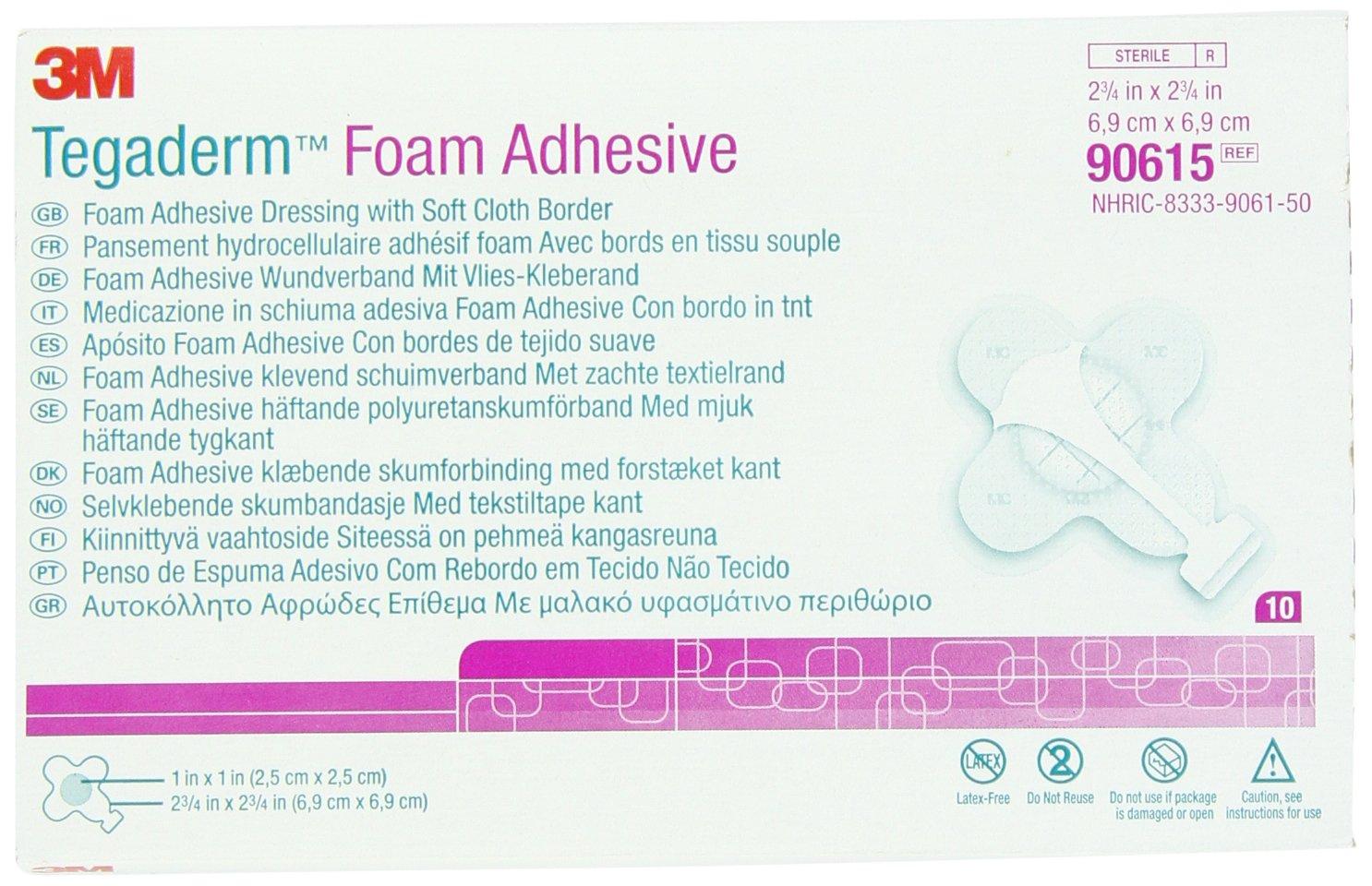 Tegaderm 3M Tegaderm Foam Adhesive Dressing 90615,Mini Wrap (Pack of 40)