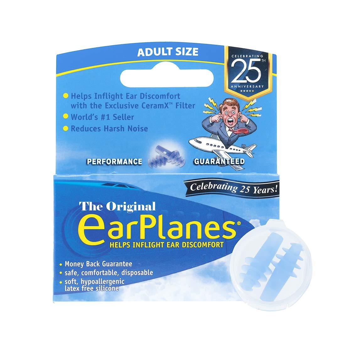 EarPlanes Earplanes Earplugs Ear Protection From Flight Air And Noise Sound, 1 Pair
