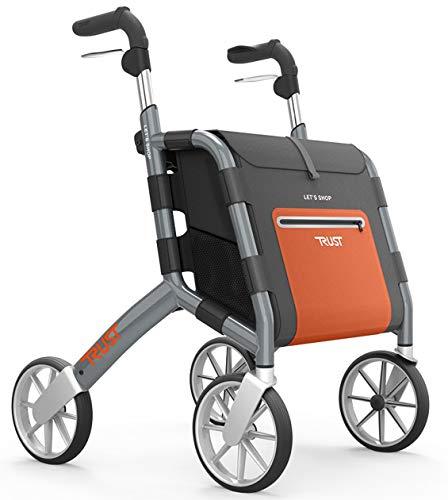 Trust Care TrustCare Let\'s Shop Folding Aluminium Rollator Walking Aid Handle Height from 76 cm to 95 cm Seat Height 60 cm Maximum Load 130 kg