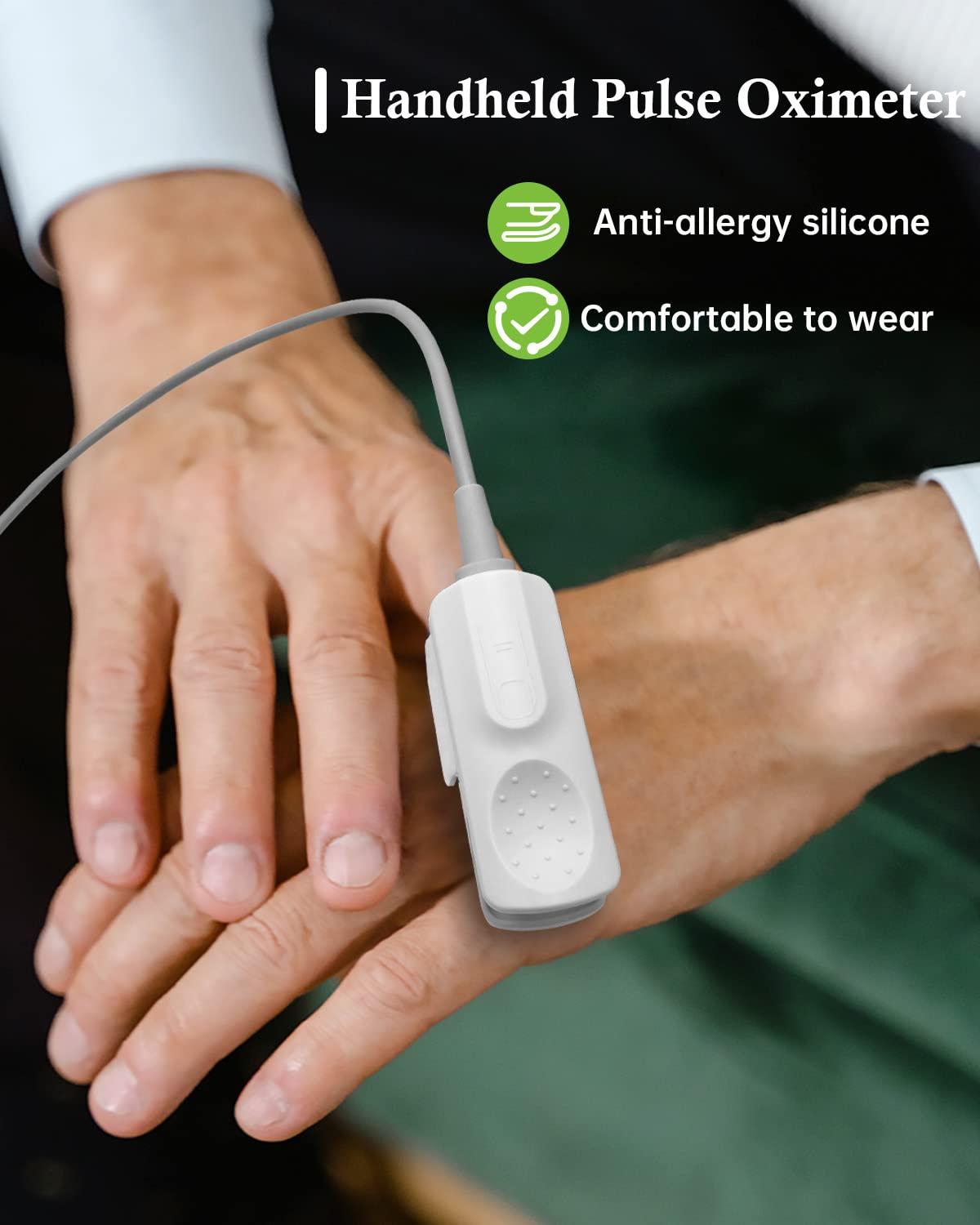 HOLFENRY Oxygen Monitor Finger Adults, HOLFENRY Handheld Pulse Oximeter Oxygen Machine with Alarm/Oxygen Saturation Monitor CE Approved UK, Free APP Tracking SpO2, Heart Rate and PI