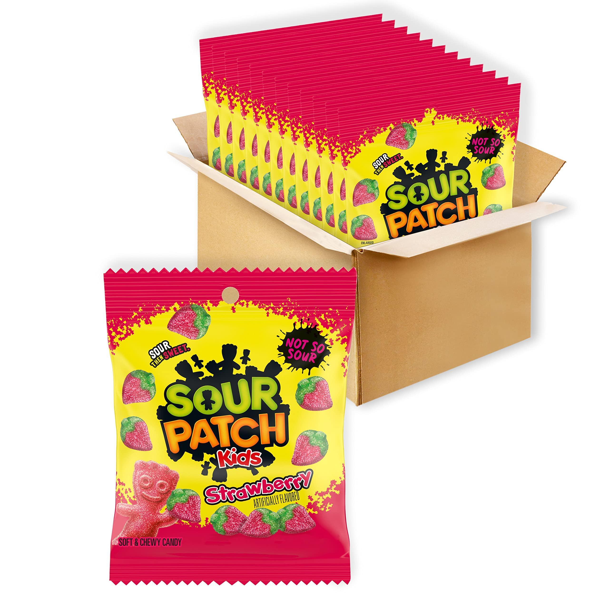 Sour Patch Kids SOUR PATCH KIDS Strawberry Soft and Chewy Candy, 12-3.6 oz Bags