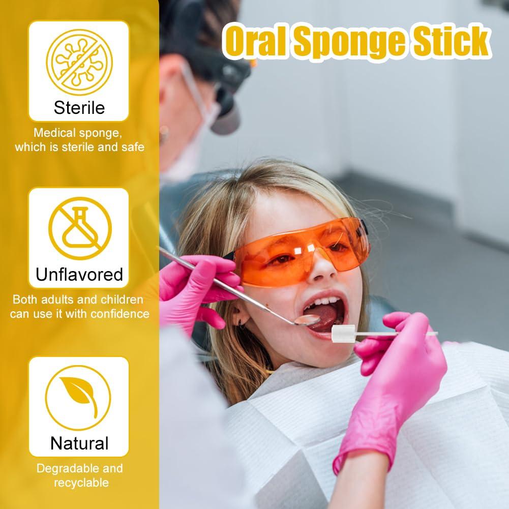 ACWOO ACWOO Oral Care Sponge Swab, 100PCS Disposable Mouth Swab, Mouth Cleaning Swabs Sponge, Mouth Care Swab Sponge Stick, Tooth Mouth Cleaning Oral Care Tool Kit