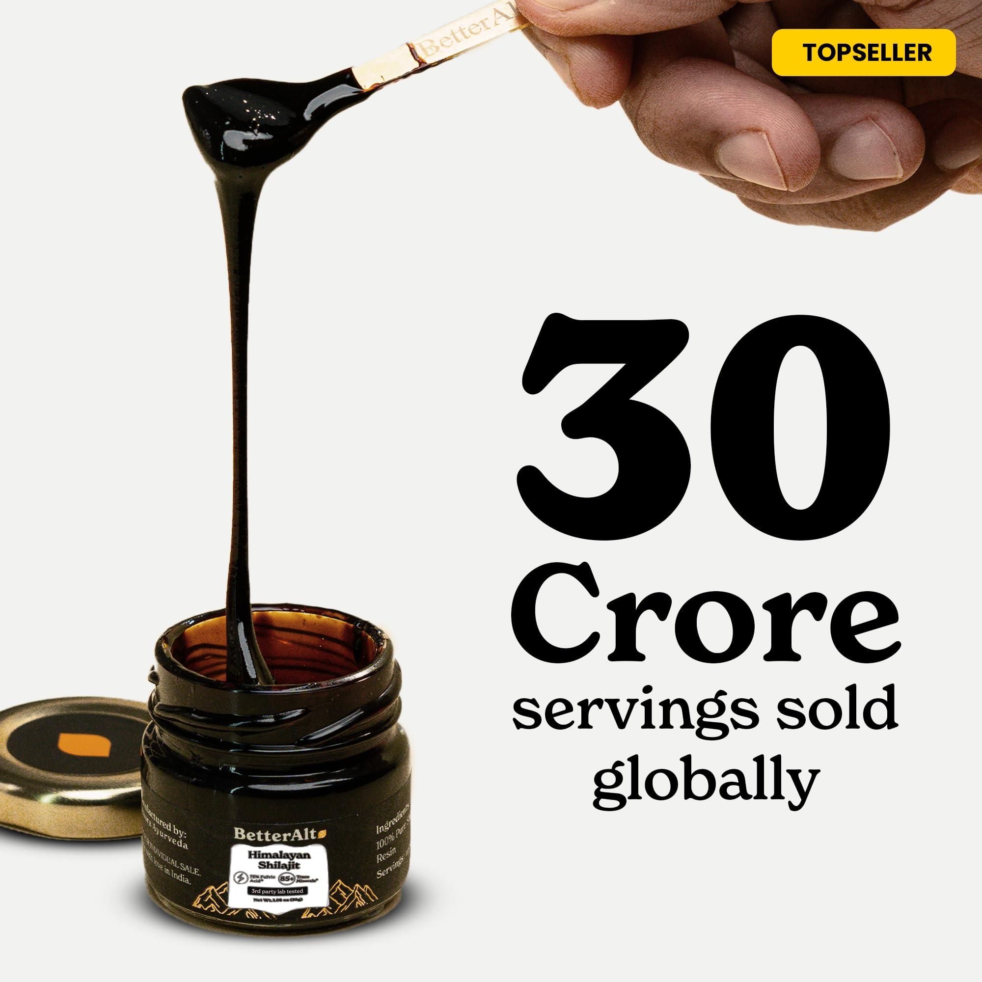 Better Alt Better Alt Pure Himalayan Shilajit Resin High Potency Gold Grade for Men & Women| 75 Servings for Energy Boost & Immune Support, 75%+ Fulvic Acid, with Lab Test Report,400mg