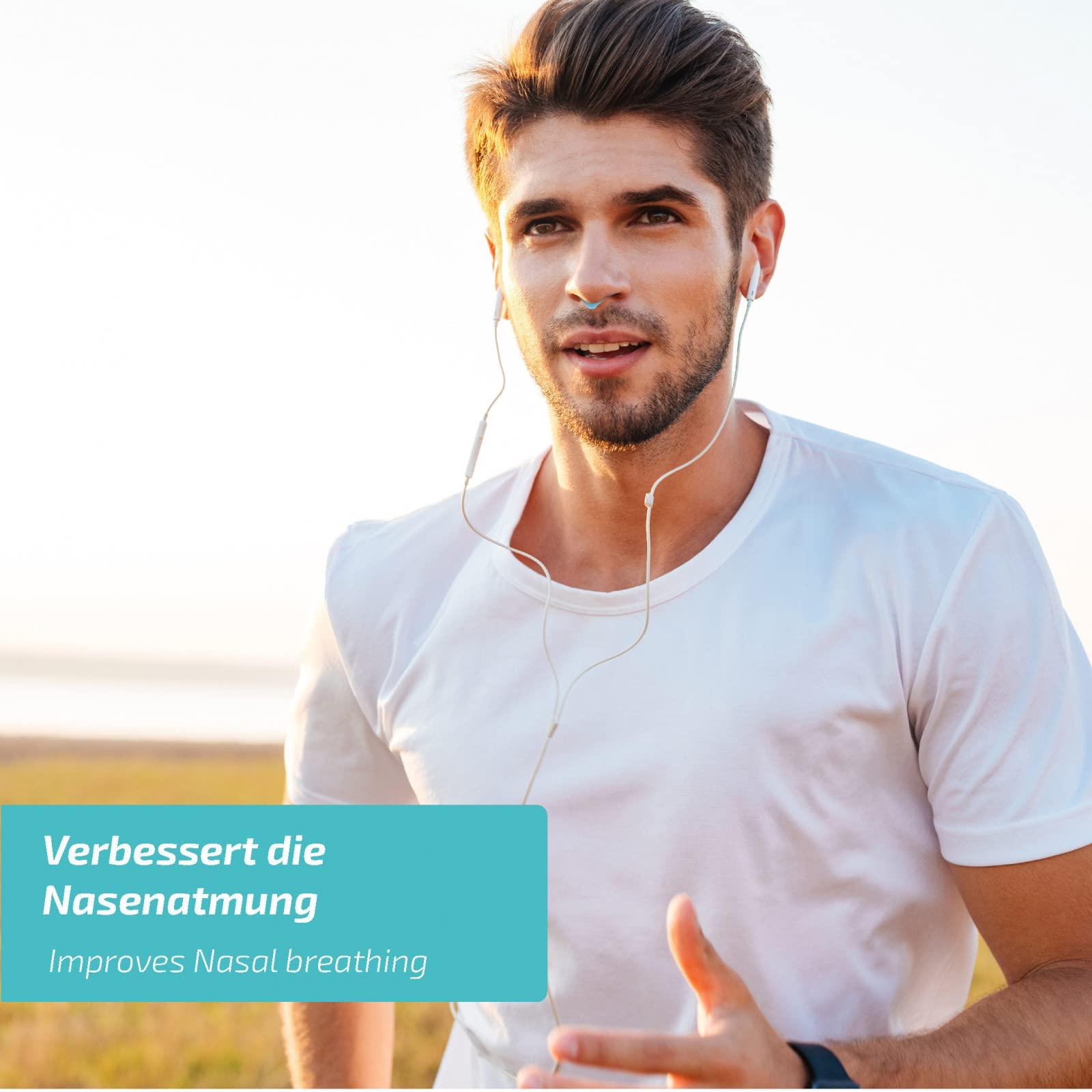 NasiVent NASIVENT Sport - Premium Nose Dilator - Improved Nose Breathing - Nose Separator - Unique Thanks to Innovative Retaining Pins - Made of Silicone - (Starter Set) Sky Blue