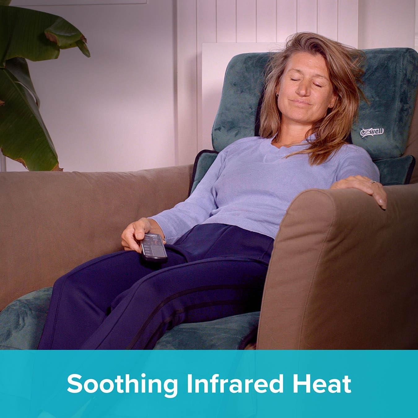 EZWELL eZwell 3-in-1 Massage Remedy System Mattress by Yawn Air Extra Large - Vibrational, Shiatsu & Infrared Heat Therapy Detachable Ergonomic Pillow - 10 Vibration Motors 6 Shiatsu Nodes - Memory Foam