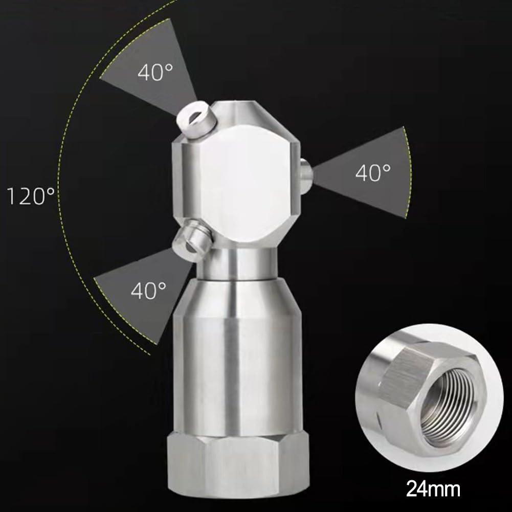 Whychstore for 360 Degree Rotating Washing Spray Nozzle, Washing Spray Nozzle for Cleaning Containers/pipes, Buckets/steel Drums, Food Processing Tanks (3/4inch)