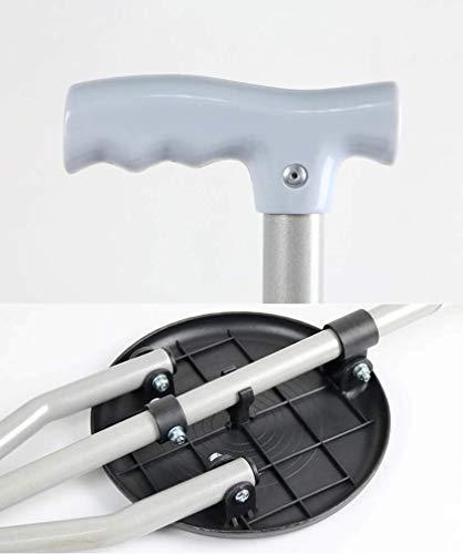 HWSY Cane Stool,Foldable Walking Sticks Stool,Walking Stick With Seat Aluminum Alloy Crutch Chair Tripod Walking Stick Stool Walker Old Man Lightweight Folding Non-slip Walking Stick,Grey Interesting