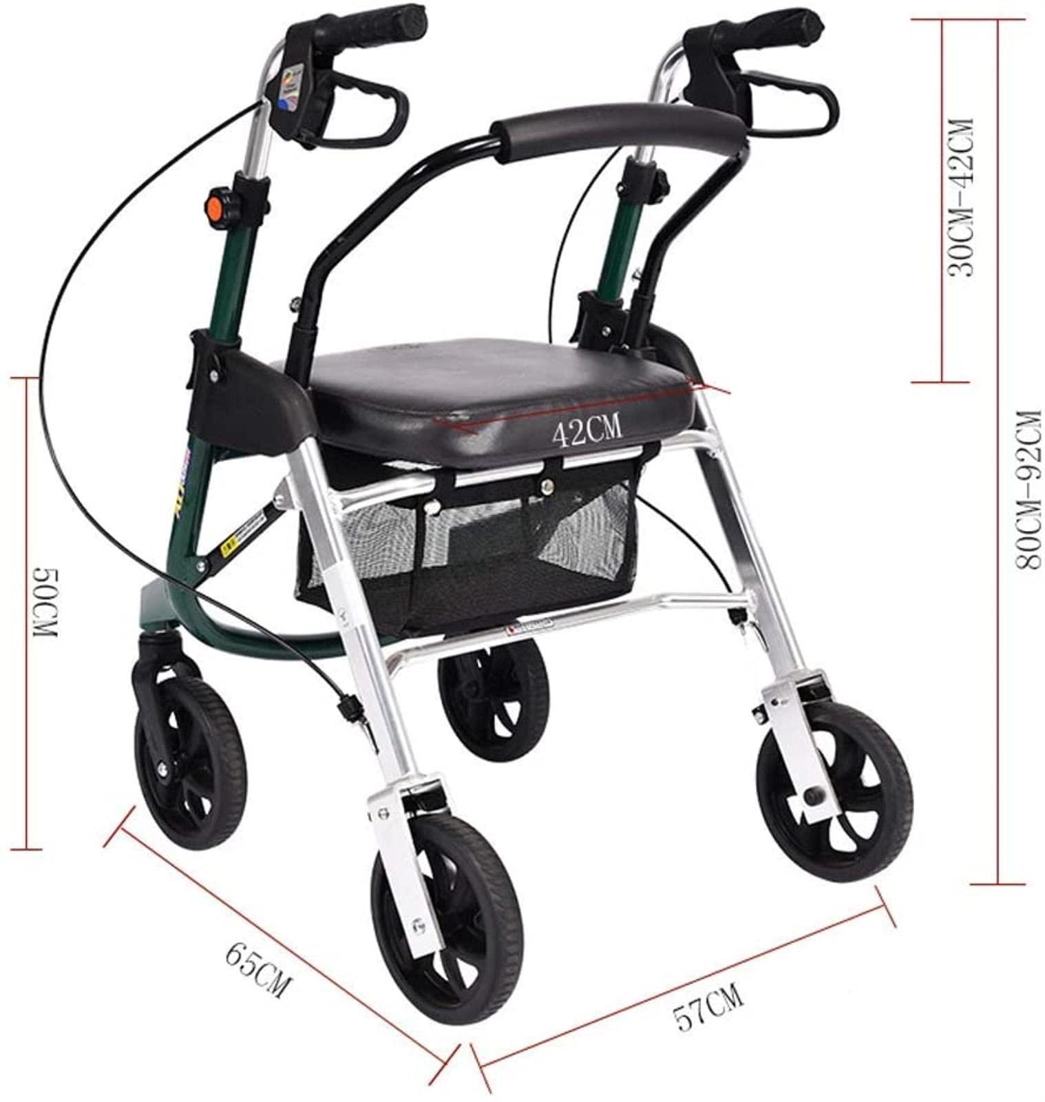 BHANAY Rollator Walker Walkers for Seniors with Seat Foldable and 4 Wheels,s with Wheels and Seat 220 Pound
