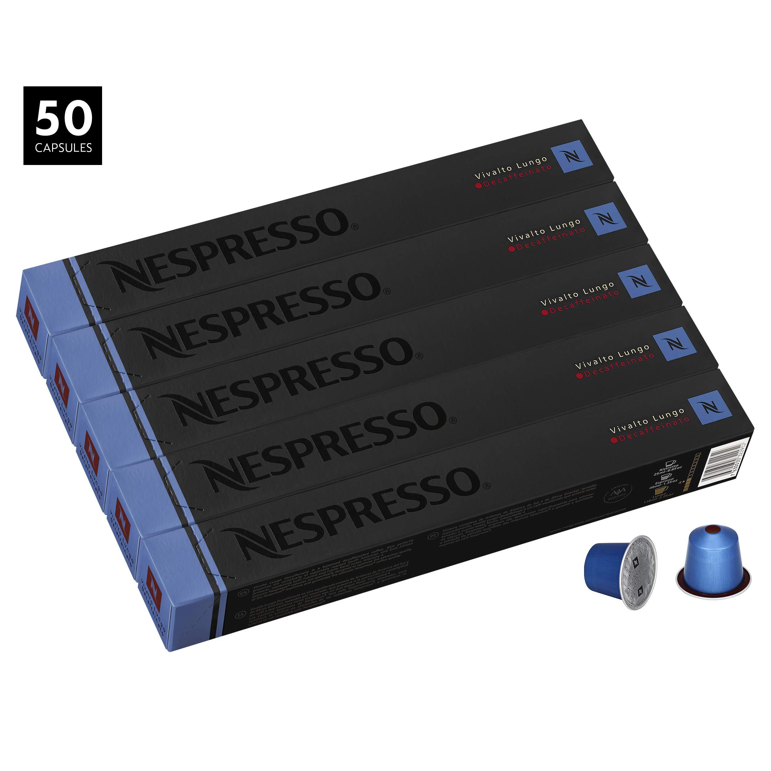 Nespresso Nespresso Capsules - Vivalto Lungo Decaffeinato - 50 Capsules, 5 Sleeves - New Decaf variety