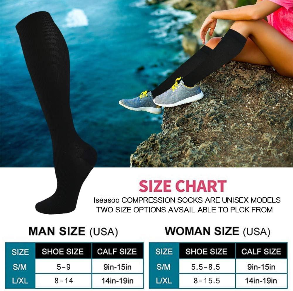 Iseasoo Iseasoo Copper Compression Socks For Men & Women Circulation-Best For Running Hiking Cycling 15-20 mmHg