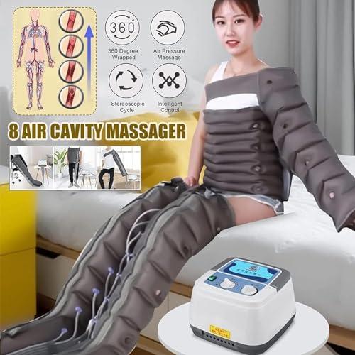 Dremdo Dremdo Air Compression Leg Foot Massager, Pneumatic Arm Waist Wrap Pressure Machine for Circulation Arm Leg Waist Wraps Foot Ankles Calf Massage Machine Pain Relax,Gray,I