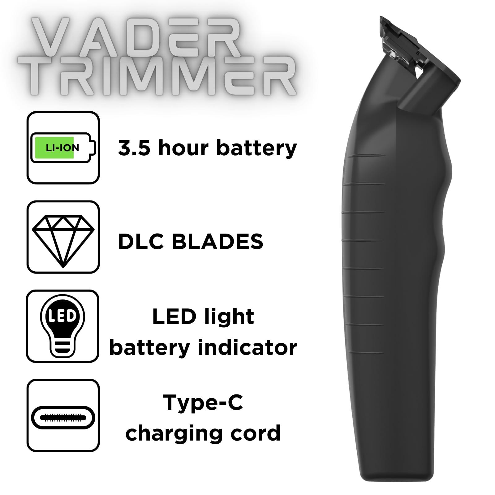 Supreme Trimmer Supreme Trimmer Vader Trimmer ST3778 | Barber Liner Mens Beard Trimmer (210 Min Run Time) DLC T Blade Cordless Hair Clippers | Black