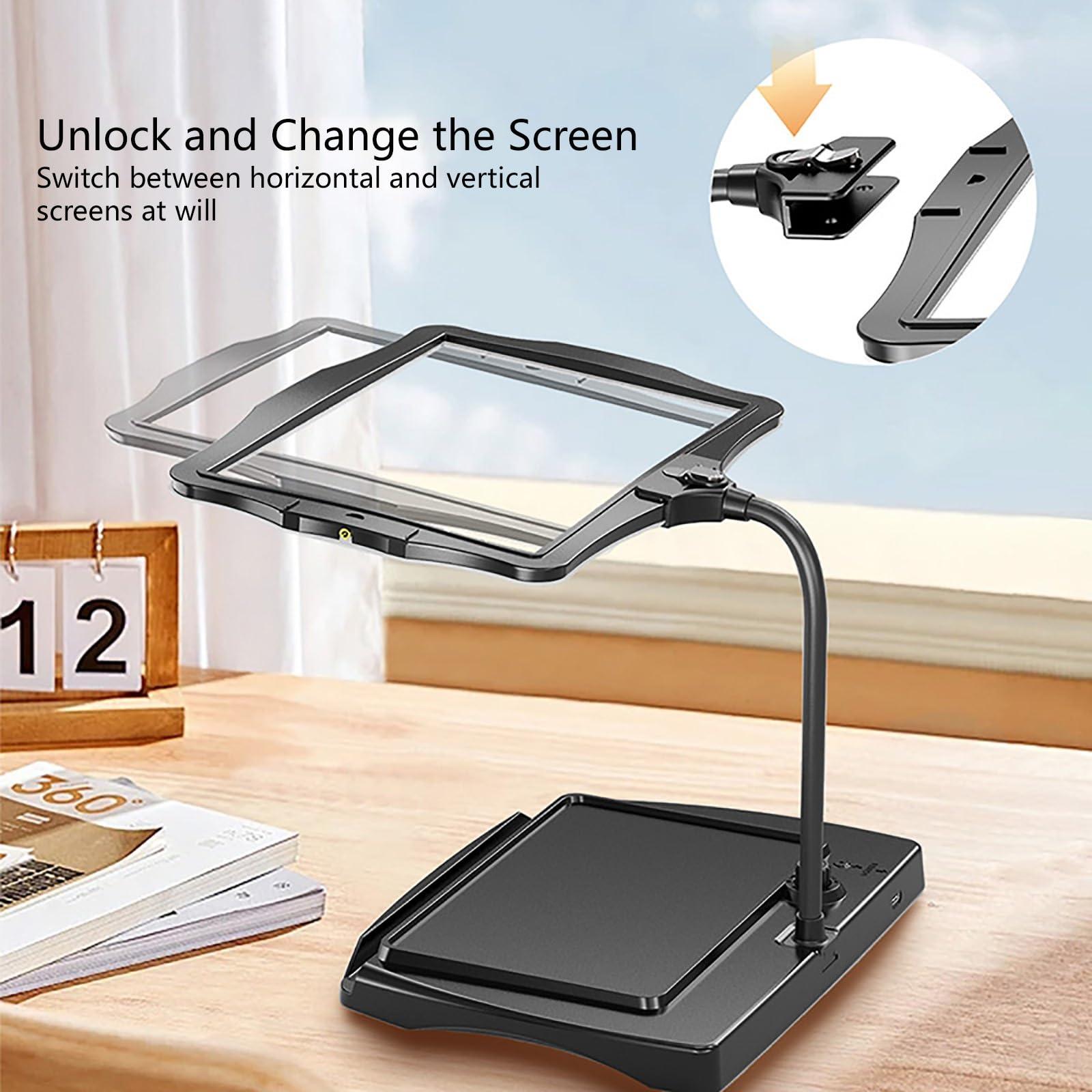 PRUTUHEA PRUTUHEA Desktop Low Vision Digital Magnifier, HD Display Electronic Reading Aid, 4X Zoom, Touch Dimming, Rechargeable Design, for Reading, Writing, Viewing Maps(White)