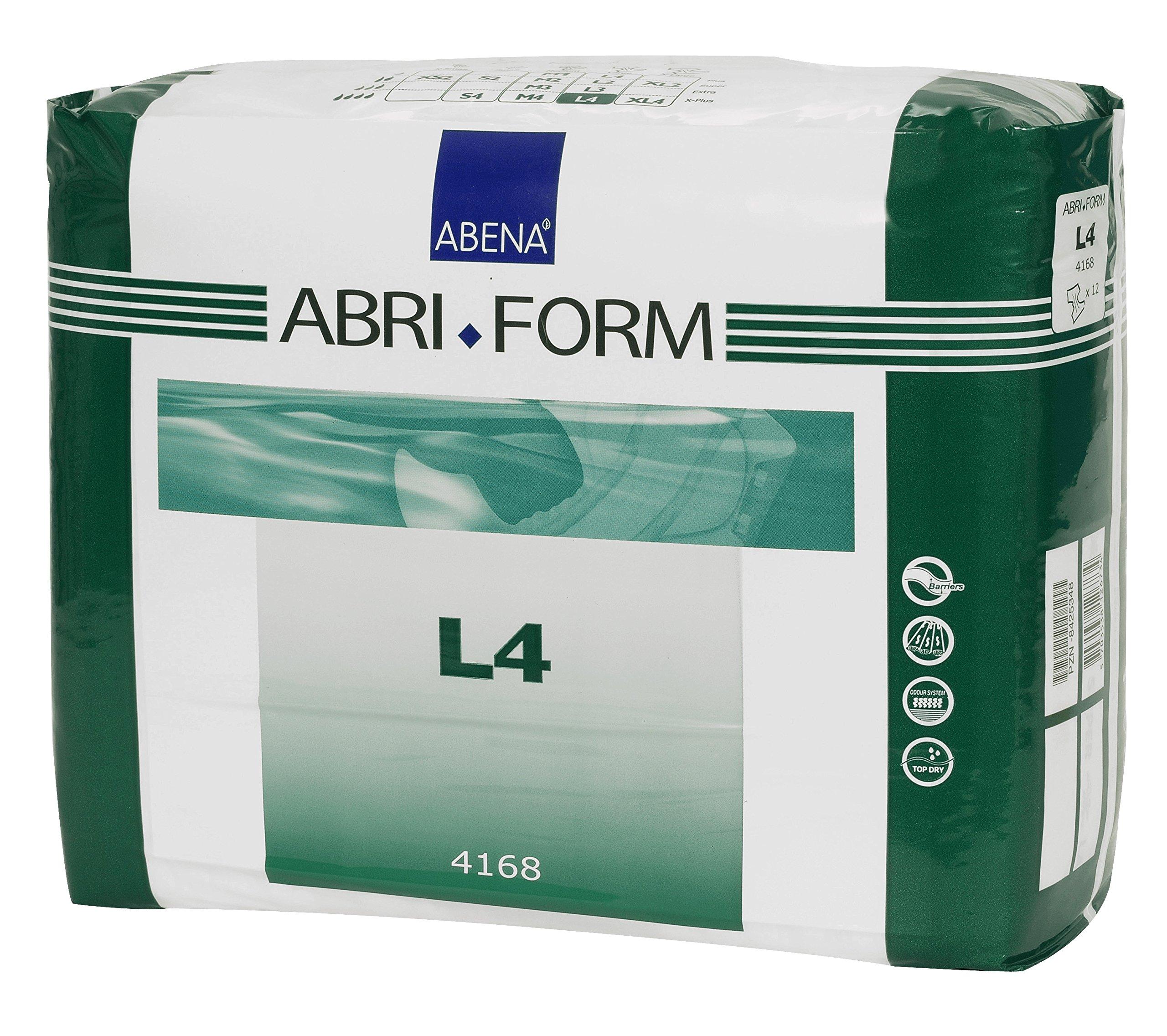 ABENA Abena Abri-Form Comfort Plastic-Backed Briefs, Level 4, (Medium to Large Sizes) Large, 36 Count